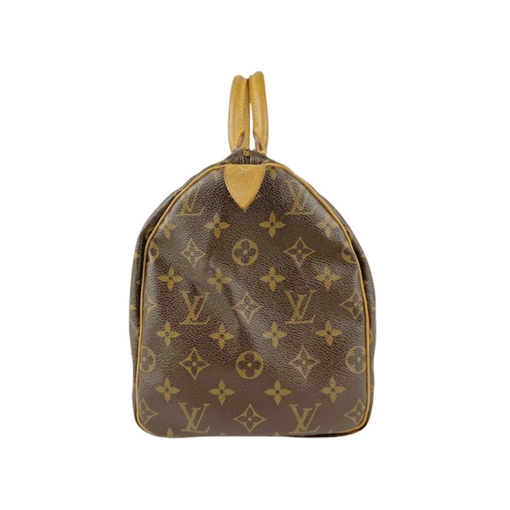 Louis Vuitton Brown Canvas Speedy Monogram Gold Handbag Brown Gold